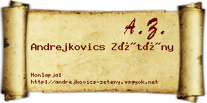 Andrejkovics Zétény névjegykártya